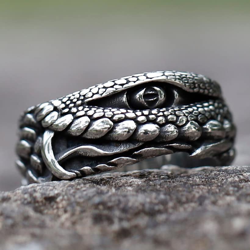 Image of Genuine Stainless Steel Ring for Men Fashion Punk Rock 3D Animal Rings
