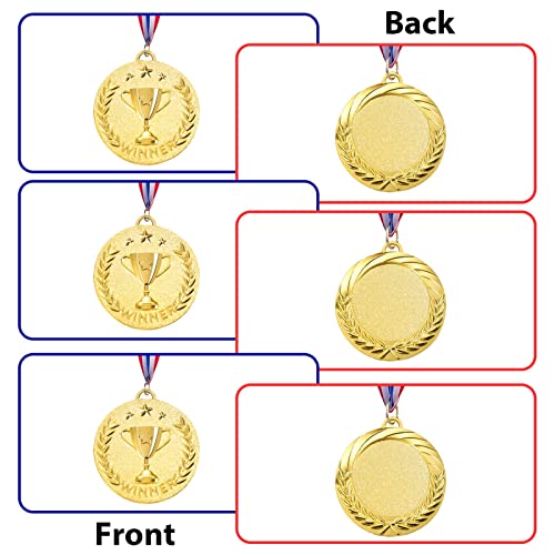 image for Caydo 12 Pieces Winner Awards Medals with Trophy Graphics for Competit