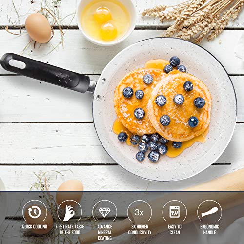 ROSMARINO Pancake Pan, 25cm - Smooth Non-Stick Surface - for Induction and Other Heat Sources - Recipes E-Book Included - Image 4
