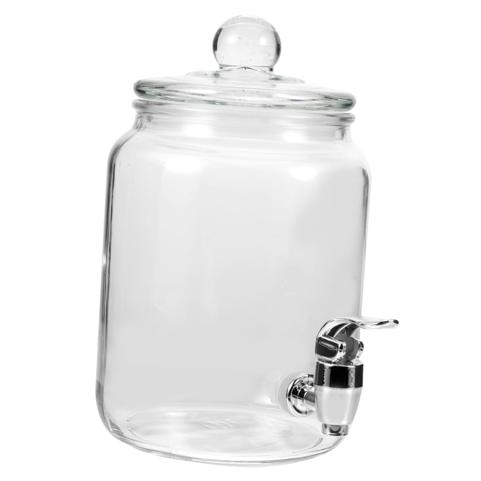 Cabilock Distributeur de Boissons en Verre avec Robinet, Bocal à Vin Hermétique en Verre Clair, Design Simple et Pratique pour Conserver et Servir Facilement