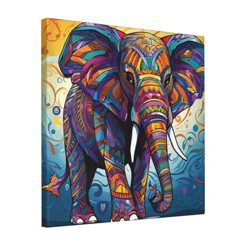 Peintures à thème éléphant coloré sur toile haut de gamme pour intérieur