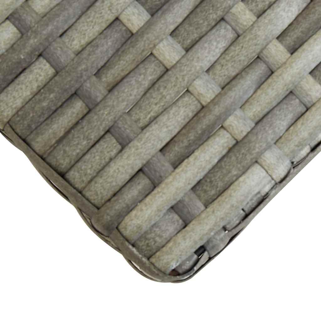 SYDE Banco de Jardín Ratán Sintético Madera Acacia Gris 120 cm | Resistente al Agua, Fácil Limpieza, Estable, Duradero, Montaje Sencillo, Uso Exterior