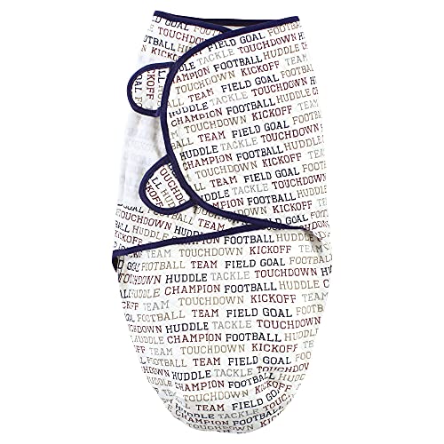 Image of Hudson Baby Unisex Baby Quilted Cotton Swaddle Wrap 3pk, Football, 0-3 Months