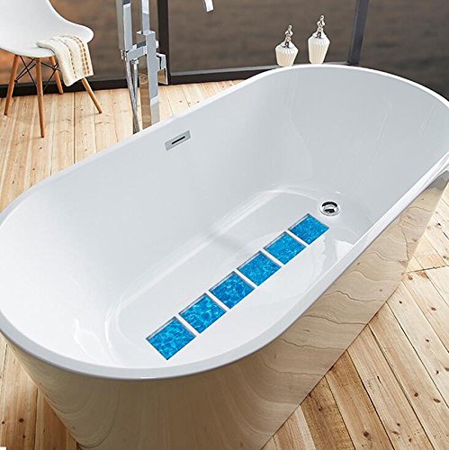 Autocollants Antidérapants Pour Baignoire, 6 Pièces, Carrés, WENKO