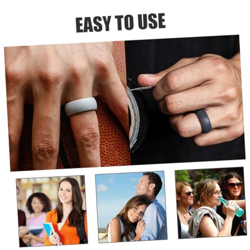 Set de 4 anillos de silicona para parejas gris camuflado miniatura 4