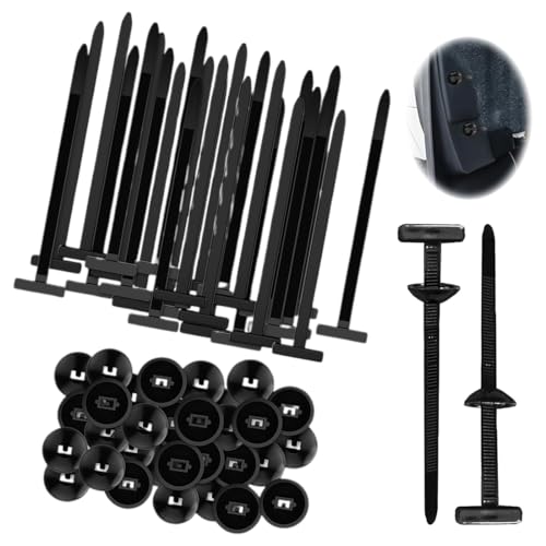 DULZEN 80PCS Nylon Universal Cable Tie Buckle Fibbia Universale per Fascette Stringicavo in nylon Fermo Zip Autobloccante con Clip a Pulsante per Auto e Uso Domestico