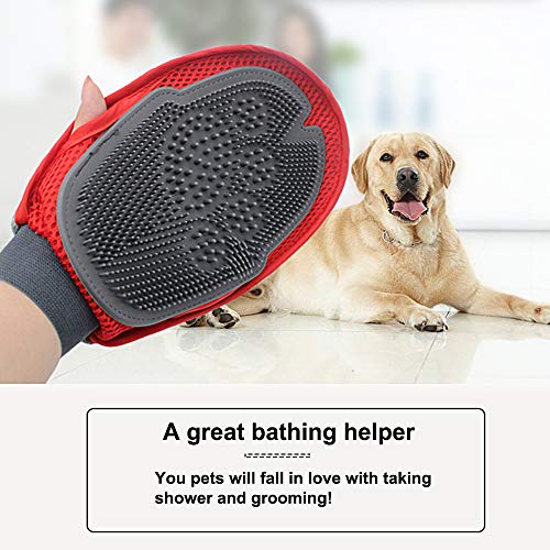 Anself Pet luva de banho cat hair removedor de pêlos luva de limpeza de cabelo escova de cabelo ferr