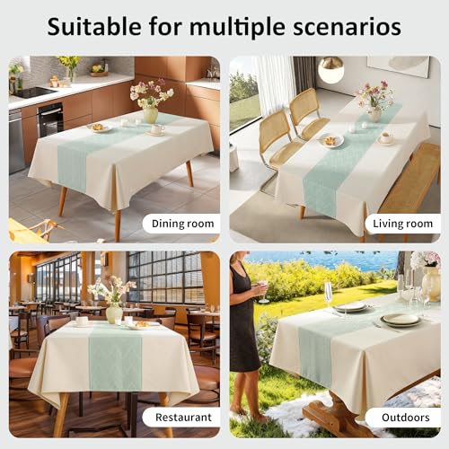 Linen Tablecloths for Square Tablecloth,Beige Tablecloth Advanced Waterproofing Technology for Dinningroom,Farmhouse