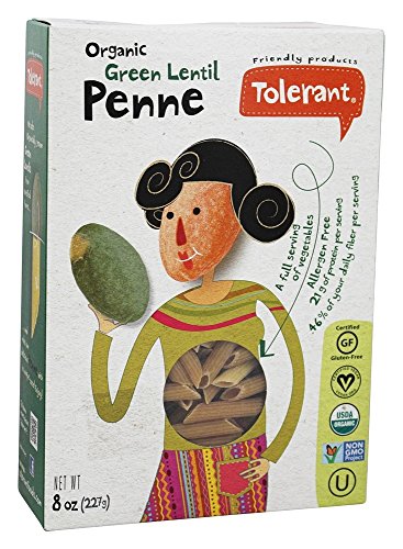 Tolerant Simply Legumes Organic Green Lentil Penne 8 oz (Pack of 3)