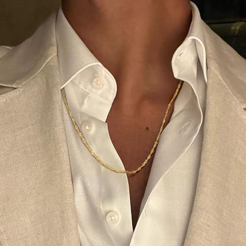 14K Gold Necklaces for Women and Mens Necklace Chain 1.5mm Rope Gold Chain for Women 2.2mm Beads Cute Golden Beaded Necklaces Waterproof Jewelry 16-26in4