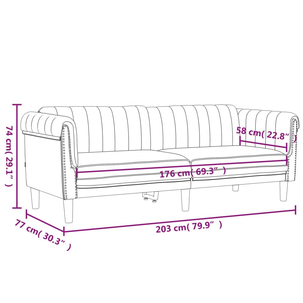 vidaXL Ensemble de Canapés 2 pcs, Chaise de canapé avec Accoudoirs et Dossier, Meuble de Salon Salle de Séjour, Moderne, Gris Foncé Velours