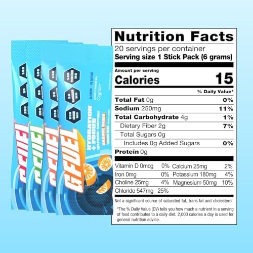 Miniatura 7 de G Fuel Electrolitos en polvo para hidratación instantánea y enfoque, electrolitos sin azúcar, paquete variado de limón, naranja, melocotón, fresa,