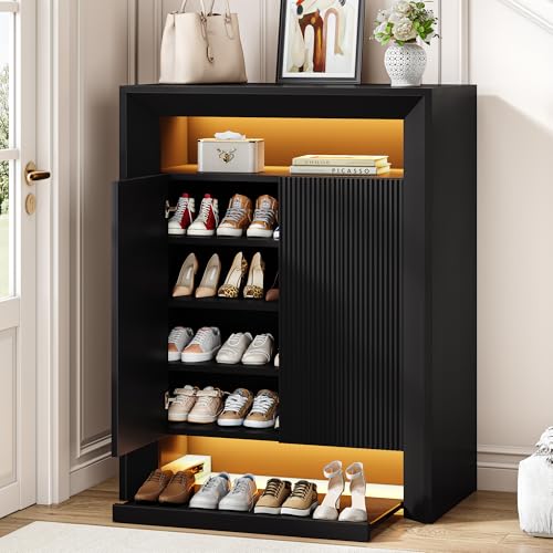 Image for Modern Shoe Storage Cabinet Black