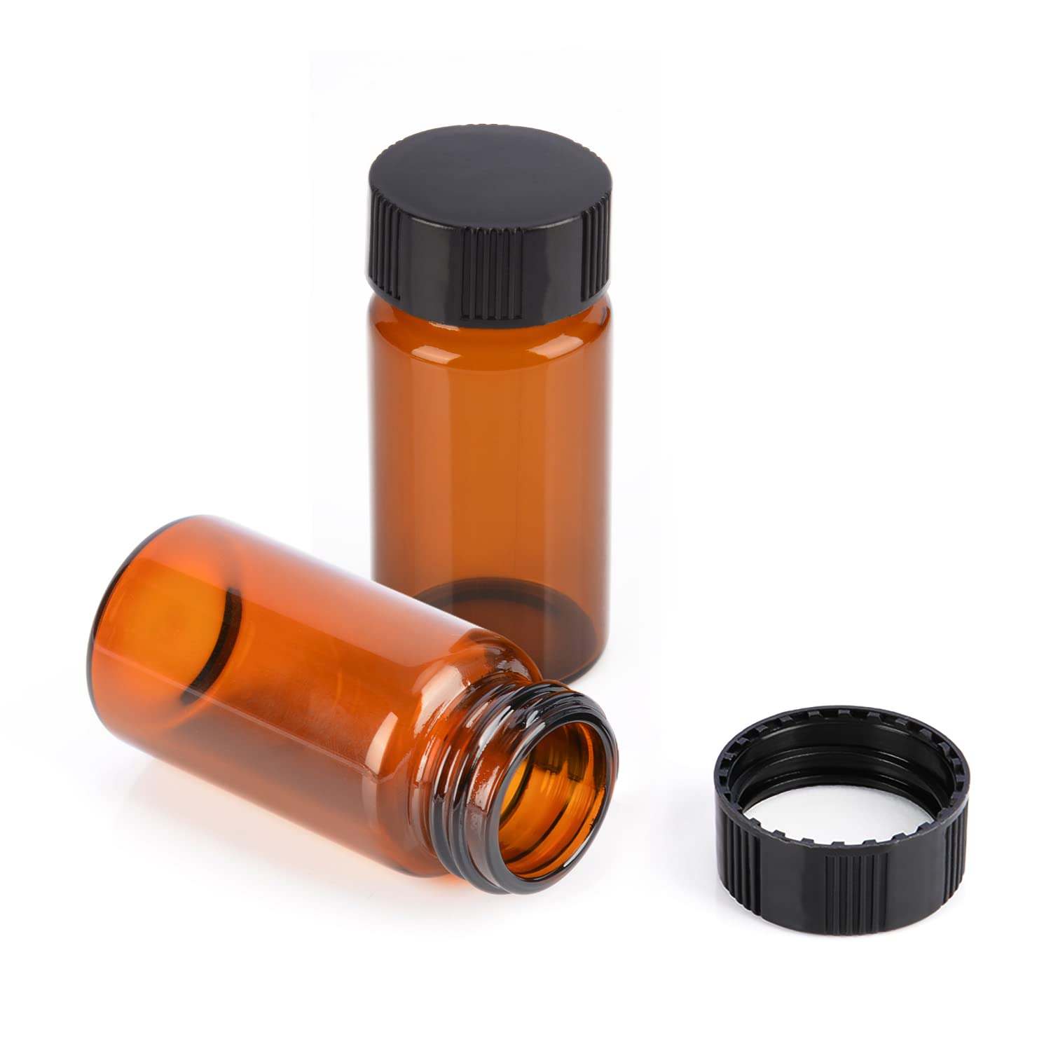 stonylab Viali Campione in Vetro Marrone con Tappo a Vite, Flacone per Campionamento Liquido Flacone Reagente in Vetro Ambra, Capacità 20 ml, Confezione da 20