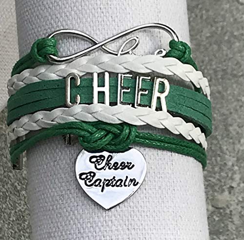 Image of Sportybella Cheer Captain Charm Bracelet- Girls Captain Cheerleading Bracelet- Cheer Jewelry for Cheerleader