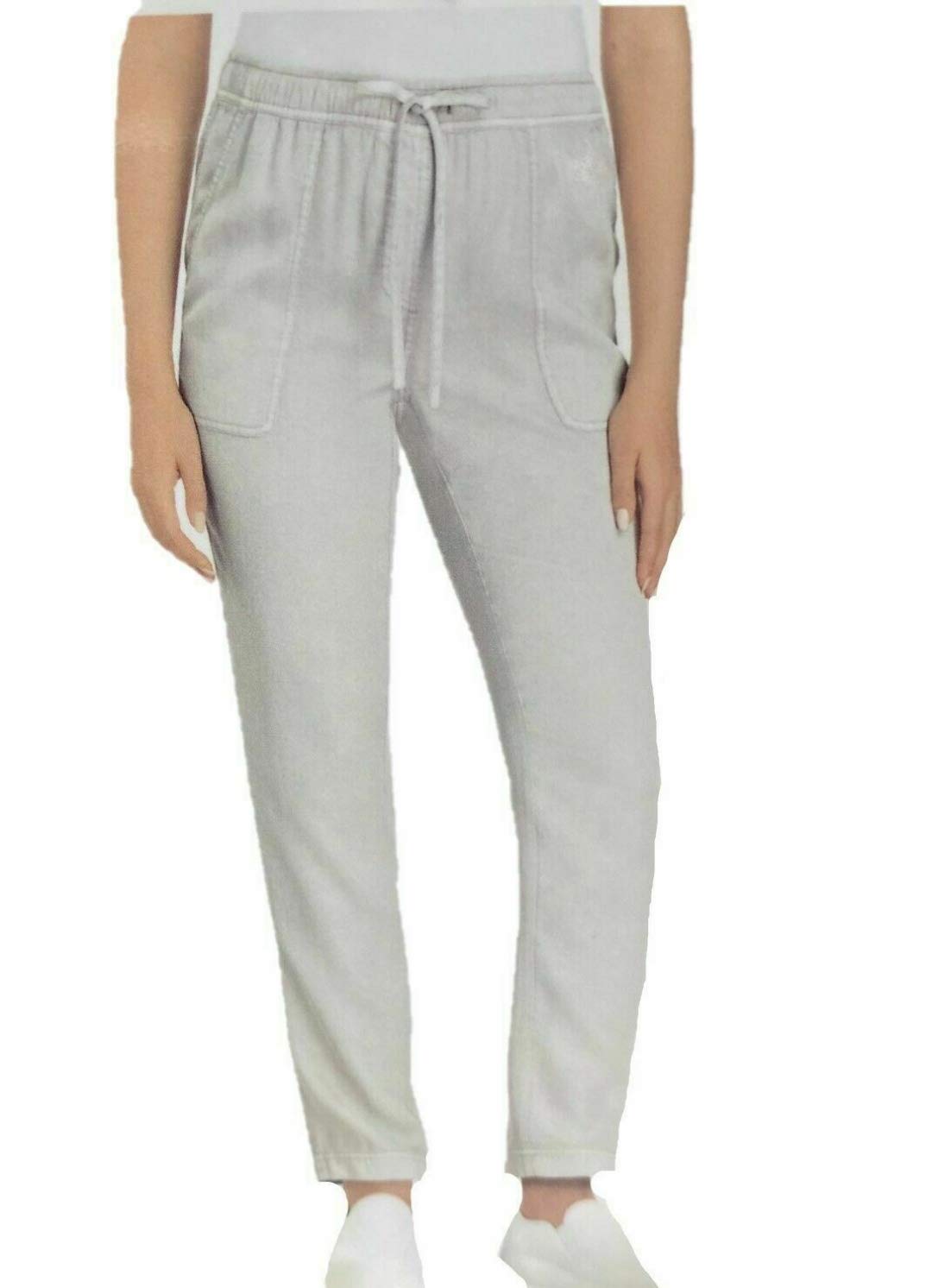 Hilary Radley Womens Drawstring Tencel Pants Grey Large