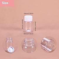 Vista 2 de SKYPRO 20 botellas transparentes para píldoras, botellas de plástico para medicina, recipientes vacíos de reactivo con tapas para medicina líquida