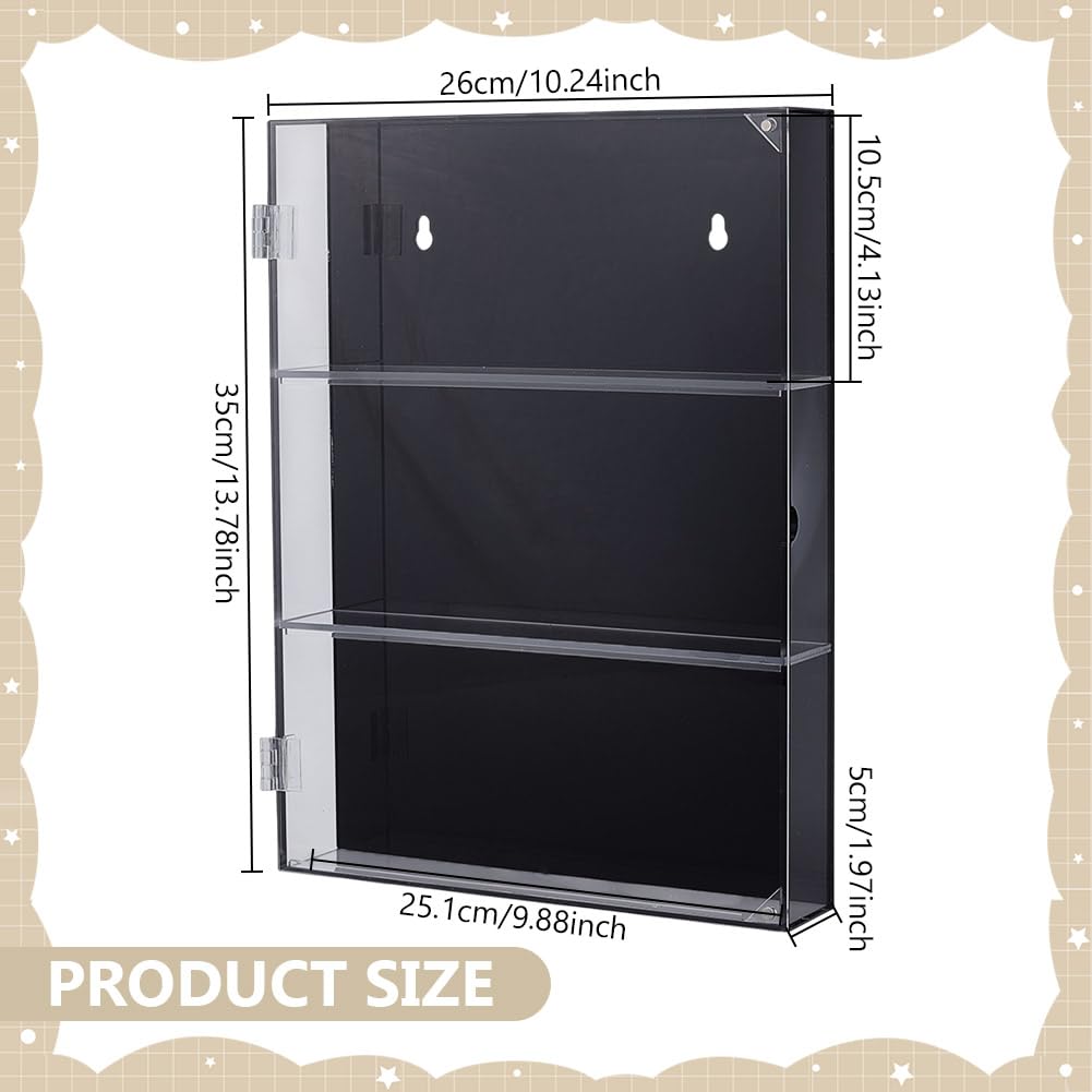 UNICRAFTALE Baseball Cards Displays Cases Acrylic Sports Card Display Frame 3-Tier Wall Mounted Baseball Trading Card Display Case Wall Organizer for Football Basketball Gift Collection - Image 3