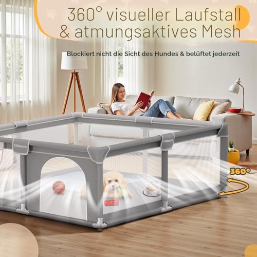 127x127x66 cm Welpengehege Mit Tür, Hundespielgehege Für Welpen Oder Kleine Hunde, Stabiles Sicherheitszaungehege Mit Dickem Stoff, Robustem Nylonnetz, Maschinenwaschbar