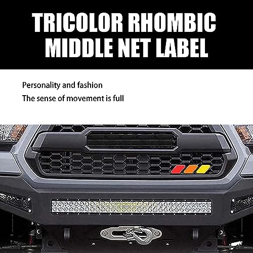 Image of Ajxn 1 PC Car Thickened ABS Grille Three-Color Marking, 4.72 inch x 0.98 inch Screw Fixed Slotted Grid Badge, Personalized Creative Decoration Accessories, Suitable for Tacoma 4Runner (Gray)