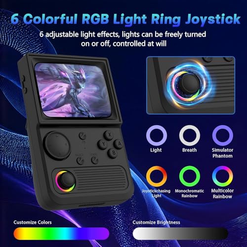 Image of R36T Retro Handheld Game Console, Portable Retro Gaming Console with 3.5 inch CRT-Inspired Screen, 3500mAh Arcade Classics, Supports Multiple Mainstream Emulators, WiFi Network Battling, 64GB (Black)