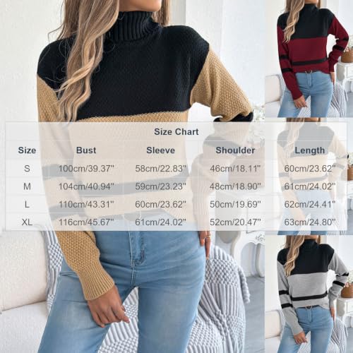 Womens Turtleneck Sweater Fall Casual Knit Pullover Fashion Soft Cozy Tops - image 6