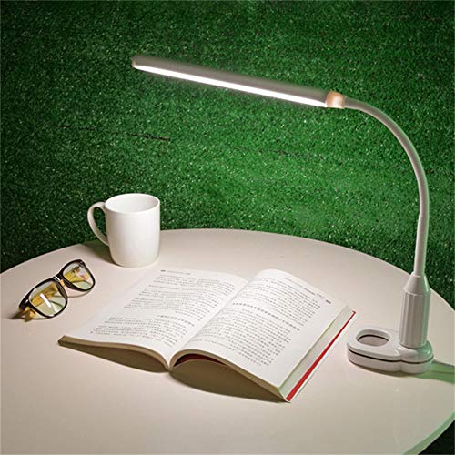 Lampe de bureau LED tactile dimmable avec pince luminaire de table flexible USB