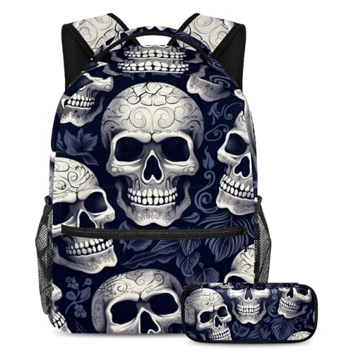 Sac d'école avec trousse à crayons résistant pour ranger les grands cahiers