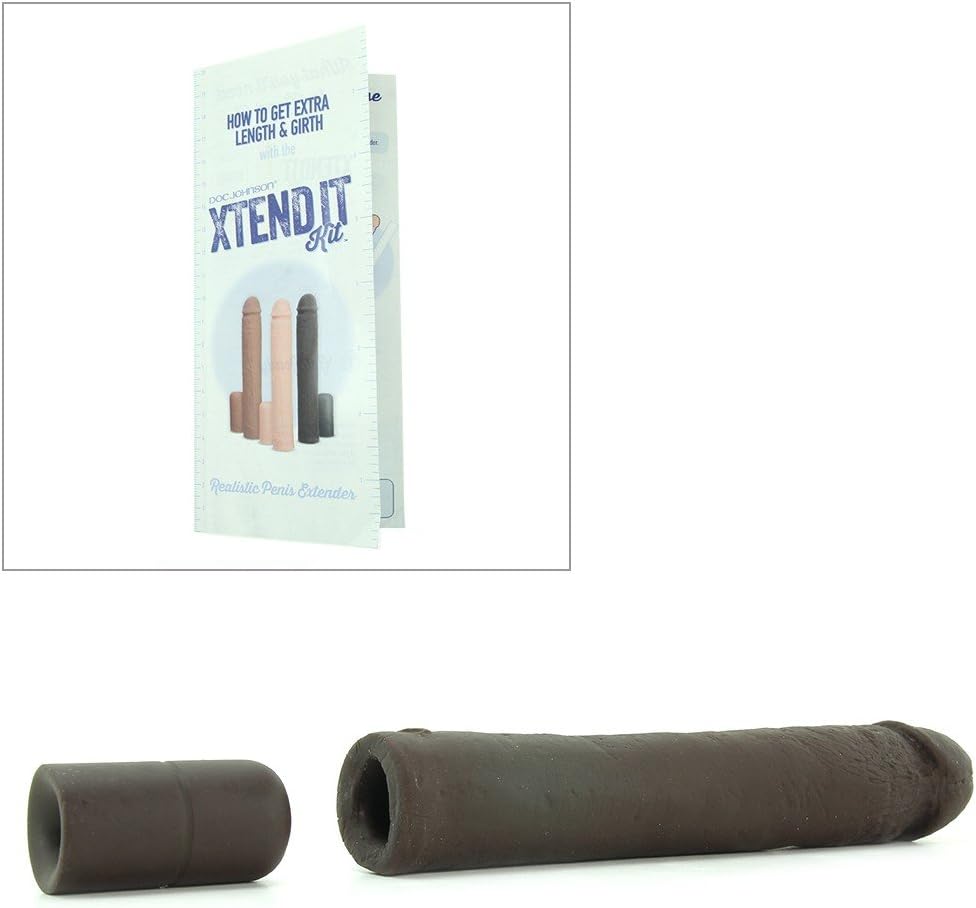Doc Johnson Xtend It Kit - Realistic and Customizable Penis Extension Kit - Add 1-to-3 inches - Black