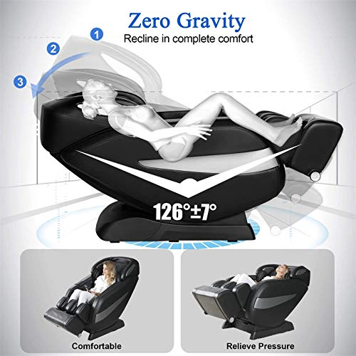 Massage Chair,Zero Gravity Sl Track Massage Chairs, Full Body Shiatsu Massage Chair Recliner With Space Saving, Auto Body Detection, Thai Stretching, Bluetooth Speaker, Heat, Foot Roller (Black) #TOP5