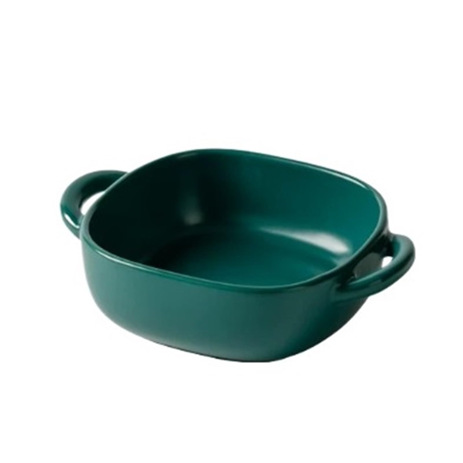 Fuente for Hornear de cerámica con Asas for Uso en Horno Bocadillos(Green,Medio)