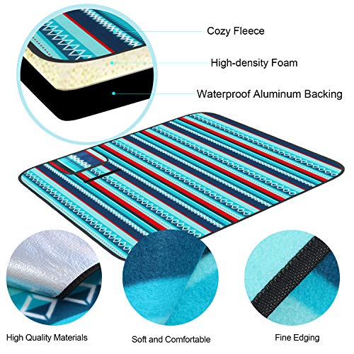 URPRO 80 X 80 Inch Extra Large Picnic Blanket Mat, Outdoor Blanket with Waterproof Backing for Camping, Park, Beach, Hiking, Family