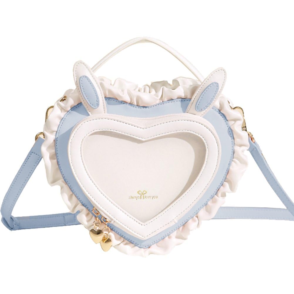 Sac à main en cuir à bandoulière kawaii avec oreilles de lapin et grand fourre-tout