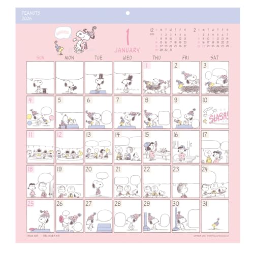 Amazon | 2026年カレンダー コミックデザイン/PEANUTS | カレンダー