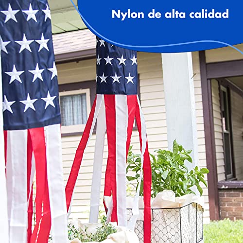 Homarden-40-Inch-American-Flag-Windsock-Set-of-2-Halloween-Decoration-Outdoor-Hanging-4th-of-July-Premium-Materials-Fade-Resistant-Patriotic-Decorations-Halloween-Yard-Decor-Wind-Sock Homarden 40 Inch American Flag Windsock Set of 2 Halloween Decoration Outdoor Hanging 4th of July Premium Materials Fade Resistant Patriotic Decorations Halloween Yard Decor Wind Sock