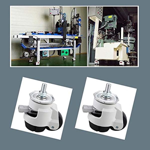 Juego de 4 ruedas para servicio pesado, ruedas giratorias de 50/60 mm, ruedas industriales, seguridad ajustable, sin ruido