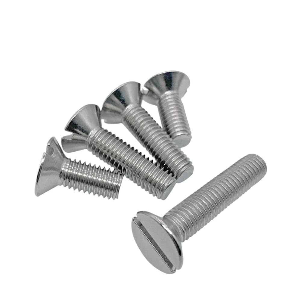 SS304 Stainless Steel Slotted Countersunk Flat Head Screws M4 M5 M6 M8 M10 (M10 x 45mm - 10pcs)