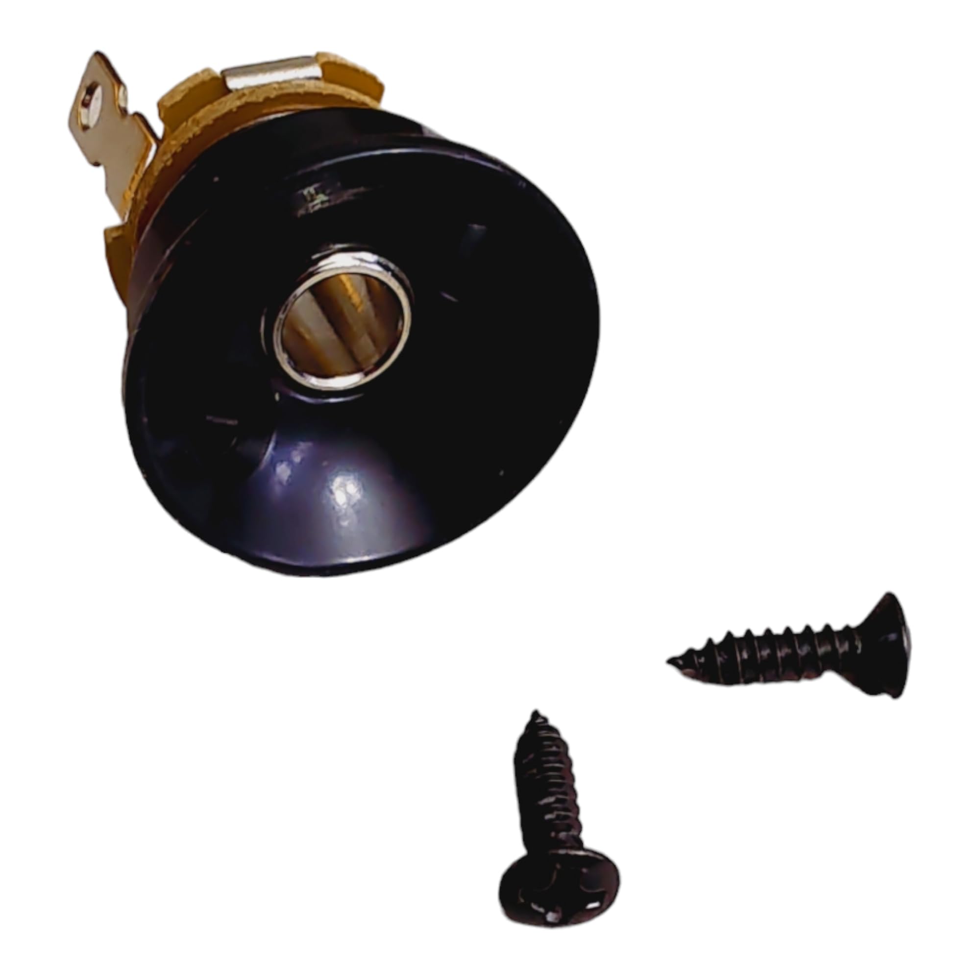 Black Finish Metric Electrosocket Jackplate with Metric Jack and Screws for Telecaster