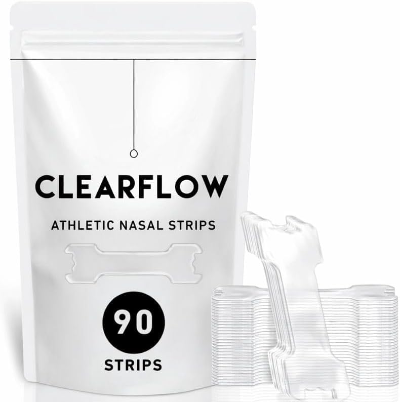 Performance Nose Strips for Breathing - Oil &amp; Sweat-Proof Adhesive - 90 Ct