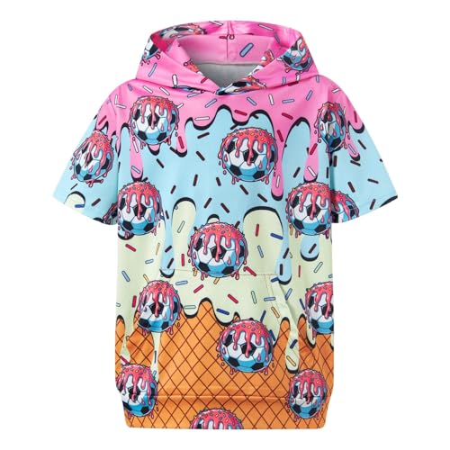 Sweat-shirt à capuche pour garçon en coton léger avec grande poche