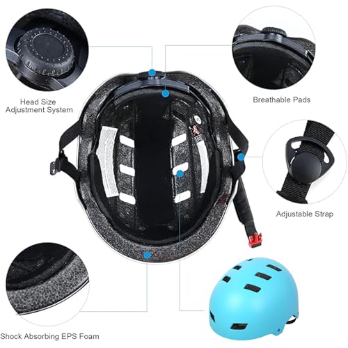Image of Skateboard Bike Helmet,3 Sizes for Adults Youth Teen Kids Toddler | Adjustable for Men Women Boys Girls,Safety Certified Multi-Sport for Scooter Skate Bicycle Skating Rollerblading