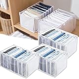 Schubladen-Organizer 3 Stück Faltbare Mesh-Aufbewahrungsbox für BH Socken Krawatten Schals Jeans 7 Fächer (Weiß)
