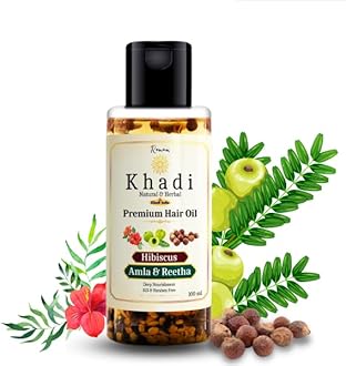 KHADI Hibiscus, Amla & Reetha Premium Hair Oil | Deep Nourishment | SLS & Paraben Free