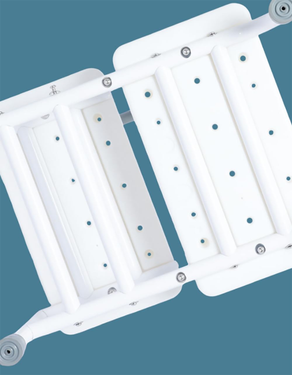 Step Hocker mit Griff und Rutschfester Plattform, Heavy Duty 2 Steps Medical Foot Hocker für Erwachsene, Senioren, Behinderte Haltet bis zu 350 Pfund (Weiß)