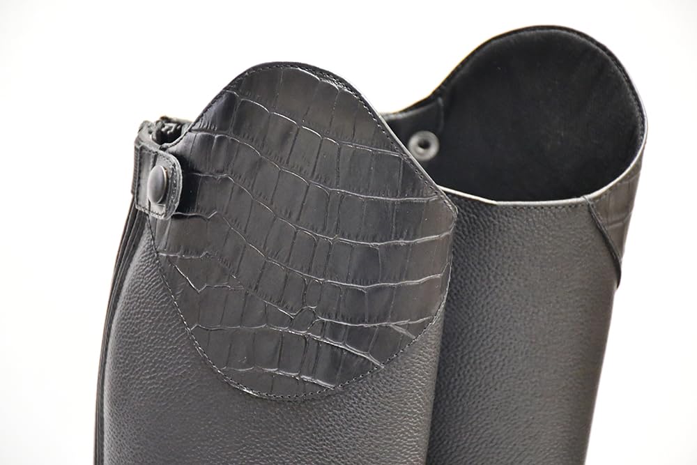 Rhinegold De-Luxe - Stivali Lunghi da Equitazione in Pelle con Lacci Anteriori e Posteriori