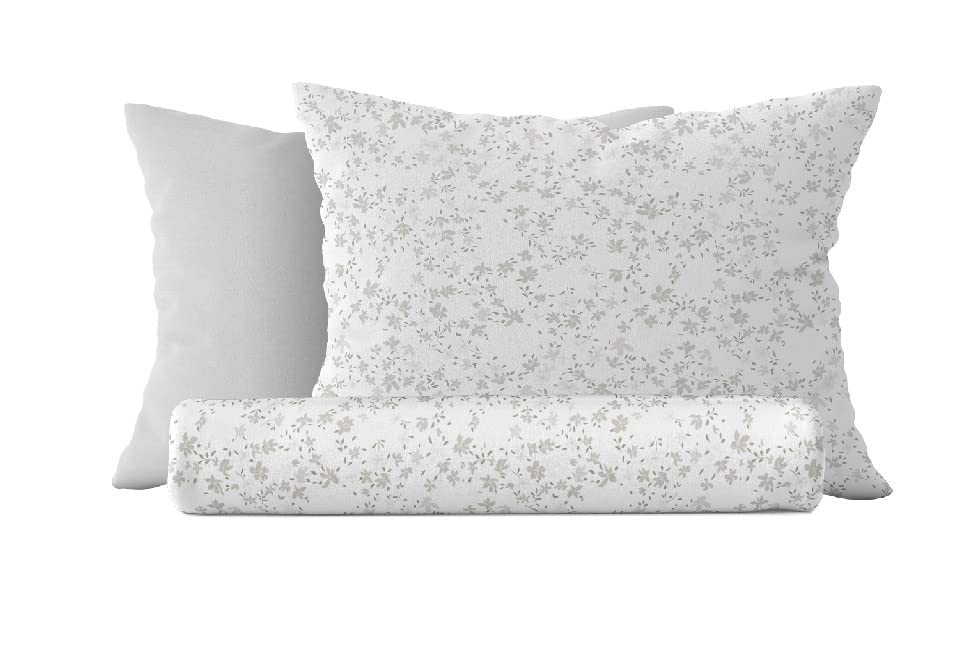 Housse de couette Mandy Homemania, parure de lit simple coton blanc et gris 150x200