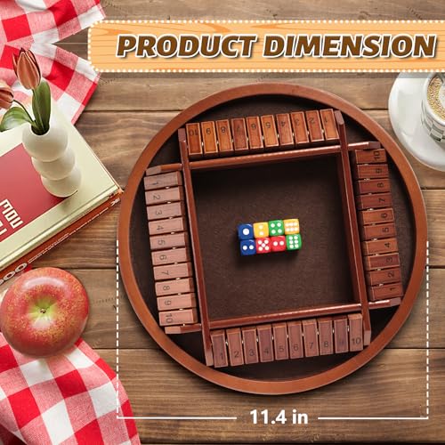 Shut The Box juego familiar madera dados 2-4 jugadores miniatura 2