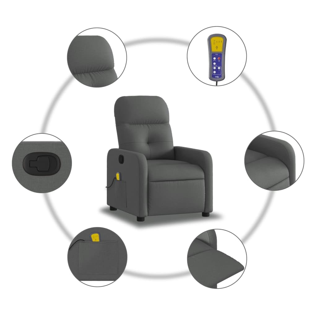 Sillón de Masaje reclinable de Tela Gris Oscuro, Sillón De Relax, Sillon Masaje Relax, Sillon Relax Electrico, Hogar Sillon Relax, Sillones Comodos, Sofa Tantra - 374207