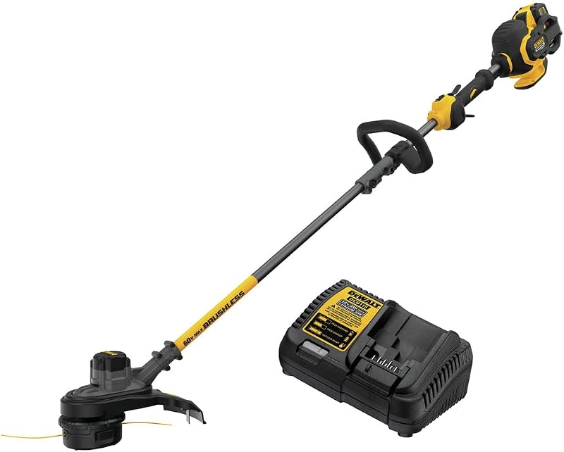 Cortadora de hilo FLEXVOLT 60V MAX*, sin escobillas, dos velocidades, 15 pulgadas, batería de 3 Ah (DCST970X1)