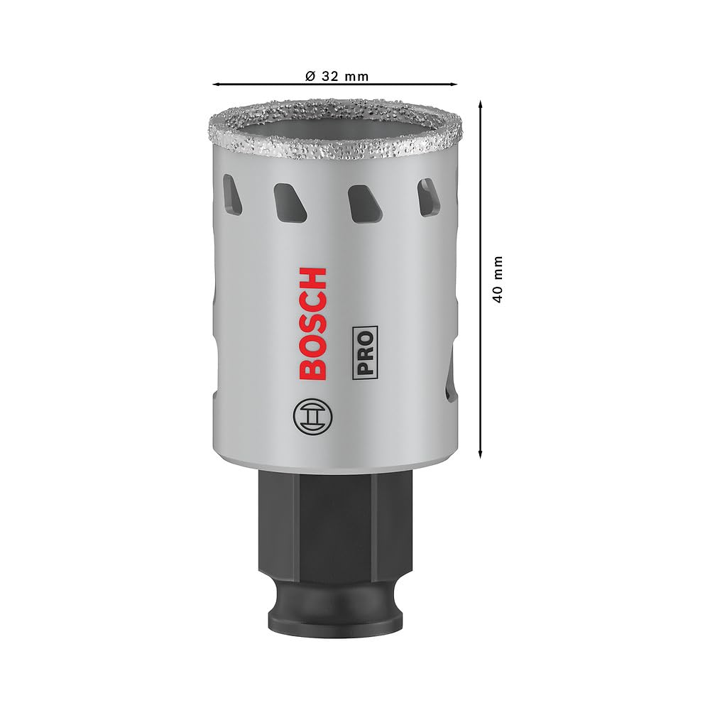 Bosch 1x Scie trépan PRO Tile Power Change Plus (pour Carreaux de Hard Ceramic, Céramique tendres, Ø 32 mm, Professional Accessoire Perceuses)